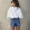 shorts sfrangiato denim